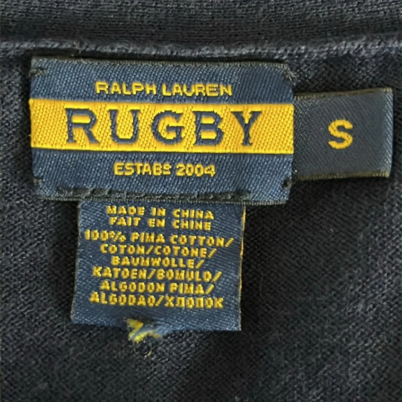 Ralph Lauren Rugby Pima Cotton Button Front Cardigan Sweater in Navy -Size Small - Picture 4 of 6